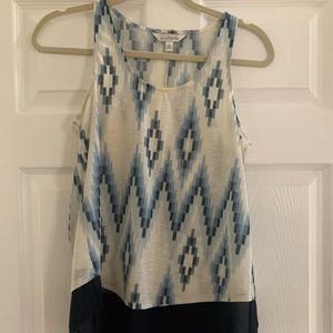 Blue and White Tank Top
